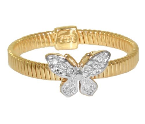 Anel Borboleta com Frizos e Brilhantes