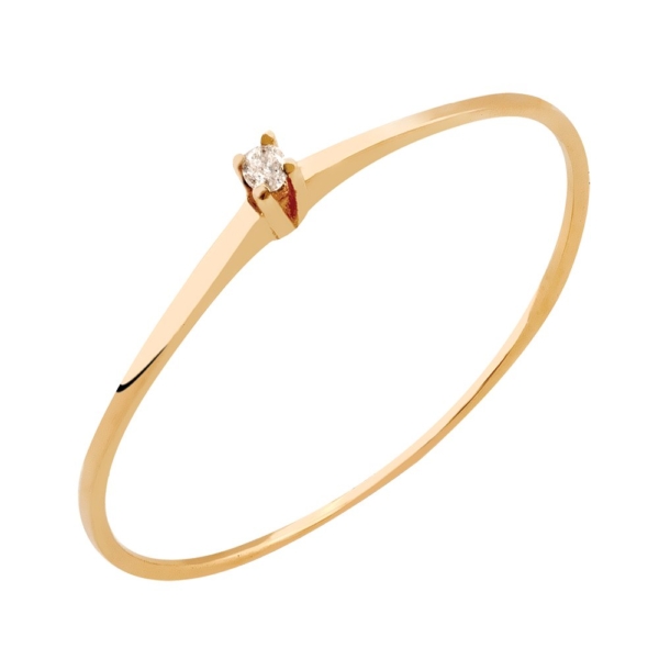 Anel Solitário com Brilhante