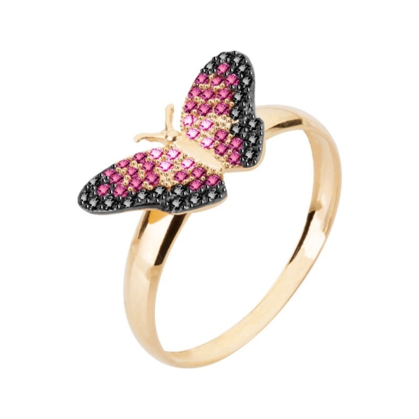 Anel Borboleta com Pedras