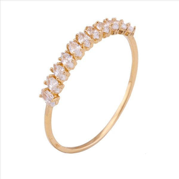 Meia Aliança com Pedras Navetes