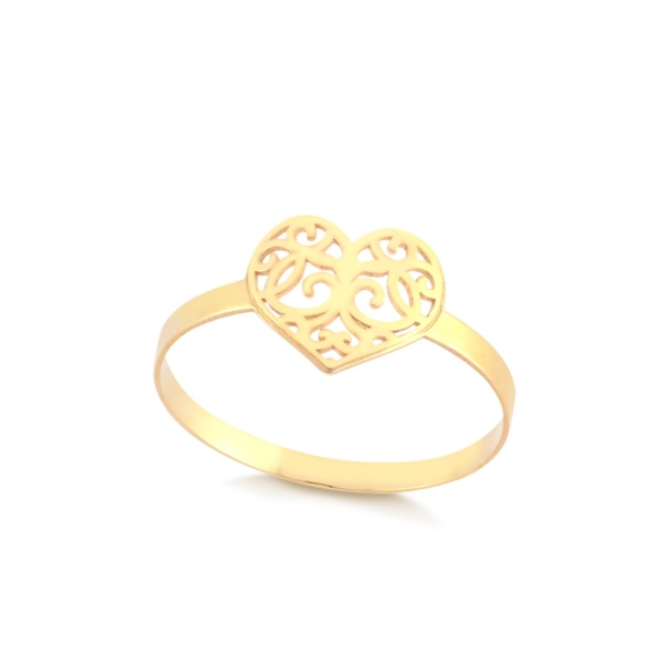 Anel Coração Bordado
