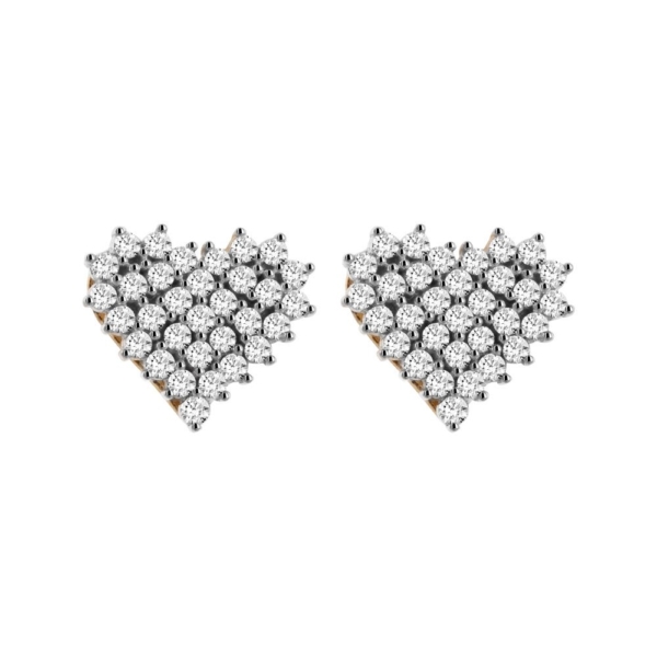 Brinco Coração com Pedras