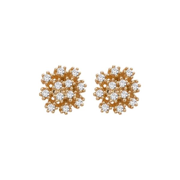 Brinco Chuveiro Flor com Pedras