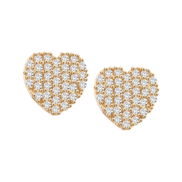 Brinco Coração com Pedras