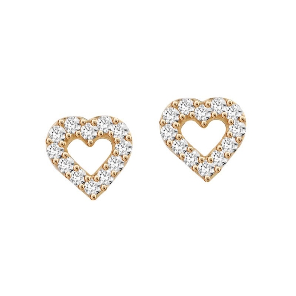 Brinco Coração com Pedras