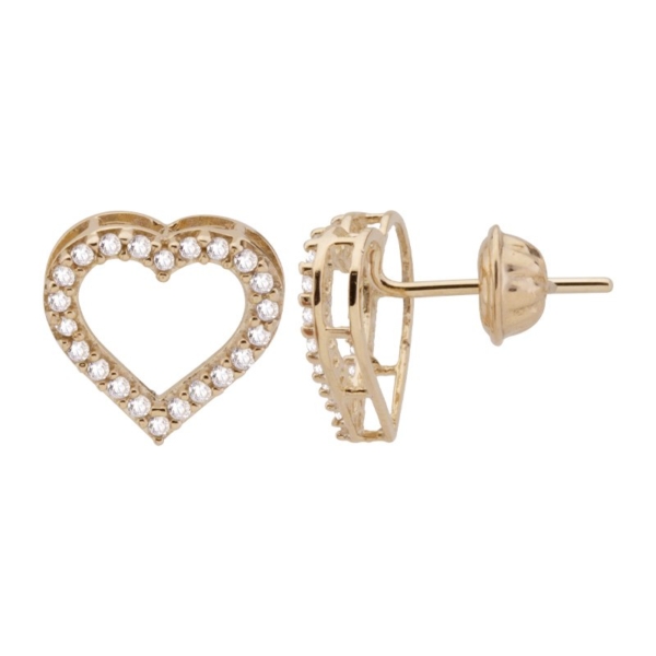 Brinco Coração com Pedras