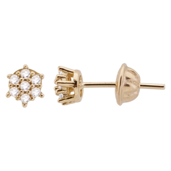 Brinco Chuveiro Redondo com Pedras