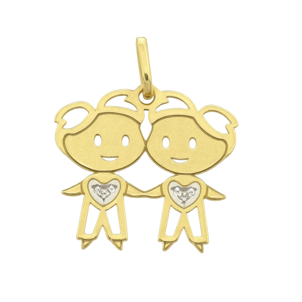 Pingente 2 Meninos com Brilhantes