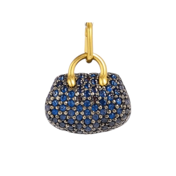 Pingente Bolsa com Safiras