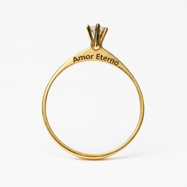 Anel Solitário com Brilhante