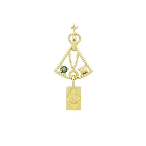 Pingente Nossa Senhora Aparecida com Bandeira