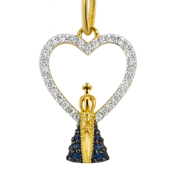 Pingente Nossa Sra. Aparecida com Pedras Naturais