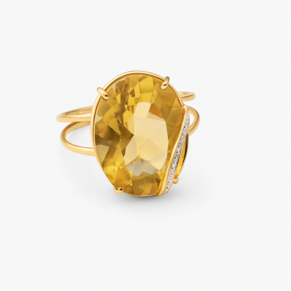 Anel com Pedra Natural Oval