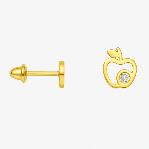 Brinco Maçã com Pedra