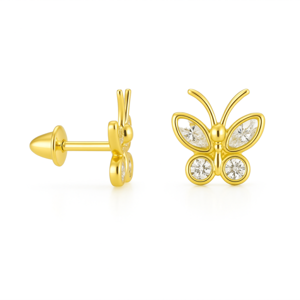 Brinco Borboleta com Pedras