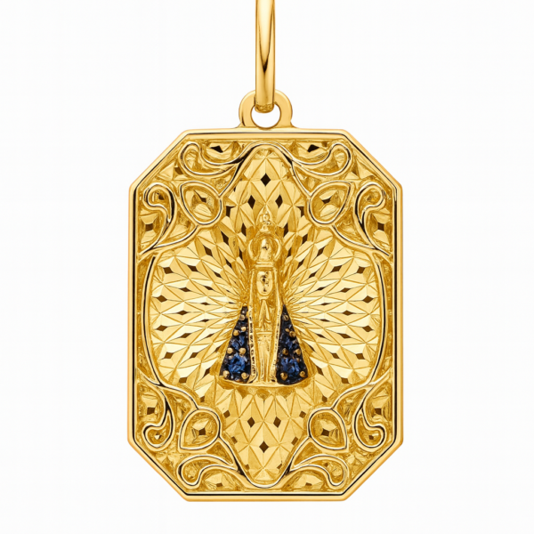 Pingente Nossa Sra. Aparecida com Safiras