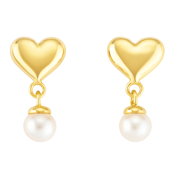 Brinco Coração com Pérola