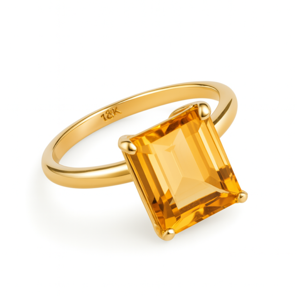 Anel Pedra Quadrada Natural