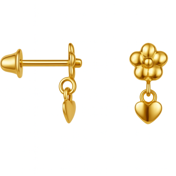 Brinco Flor Coração