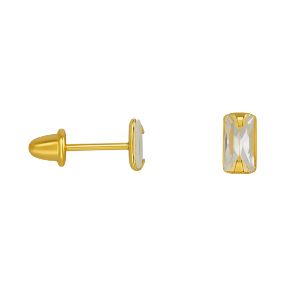 Brinco Pedra Retangular