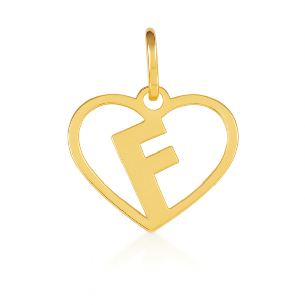 Pingente Letra F Coração