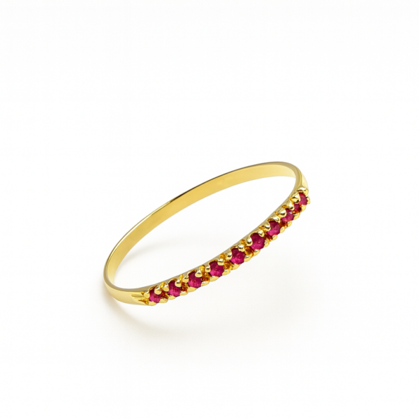 Meia Aliança com Rubis