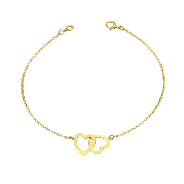 Pulseira Elo Português com Corações