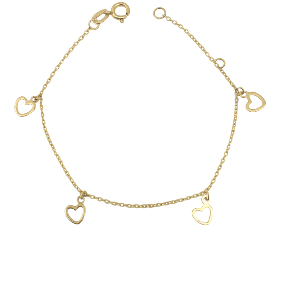 Pulseira Cadeado com Corações