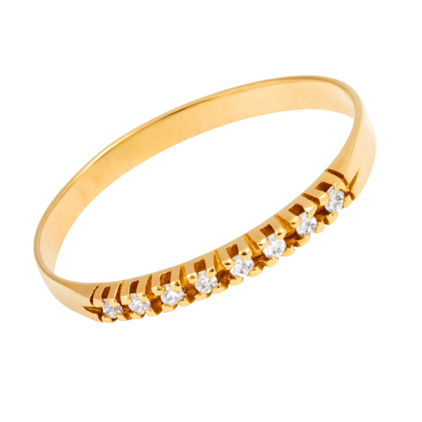 Meia Aliança com Brilhantes