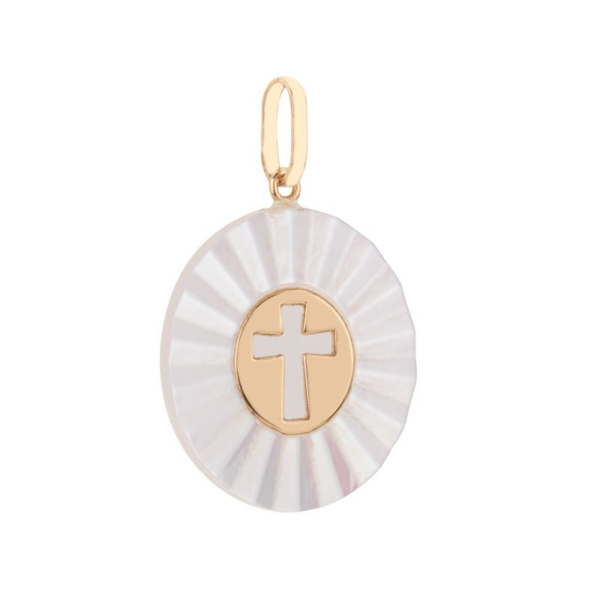 Pingente Cruz com Madrepérola