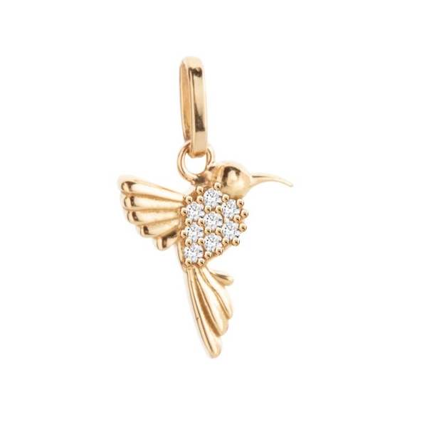 Pingente Beija Flor com Pedras