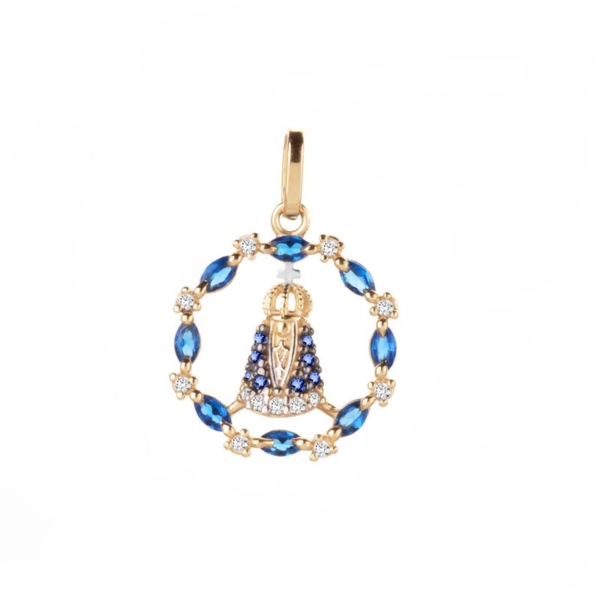 Pingente N. Sra. Aparecida com Pedras