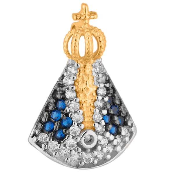 Pingente N. Sra. Aparecida com Pedras