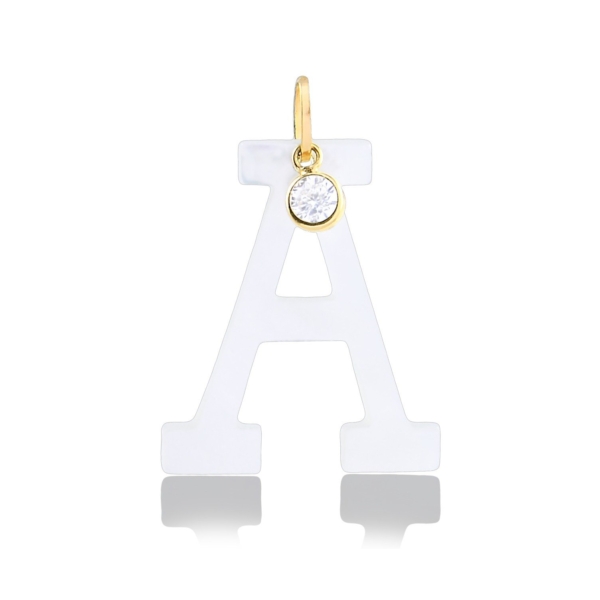 Pingente Letra A em Madrepérola