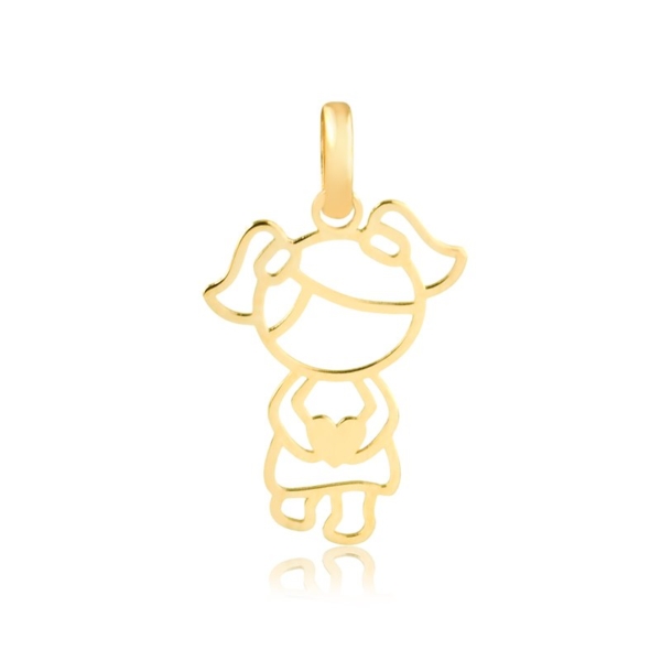 Pingente Menina Coração