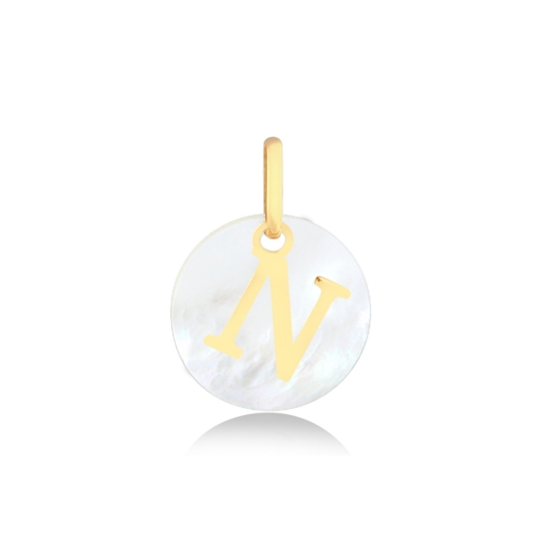 Pingente Letra N com Madrepérola