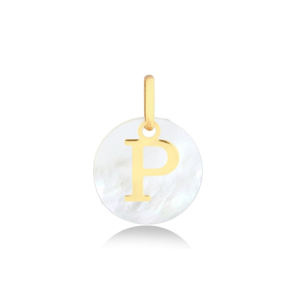 Pingente Letra P com Madrepérola