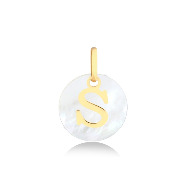 Pingente Letra S com Madrepérola