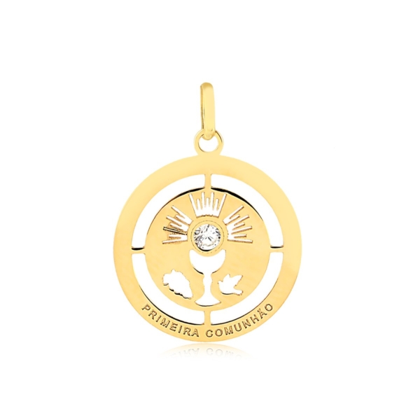 Pingente Primeira Comunhão com Pedra