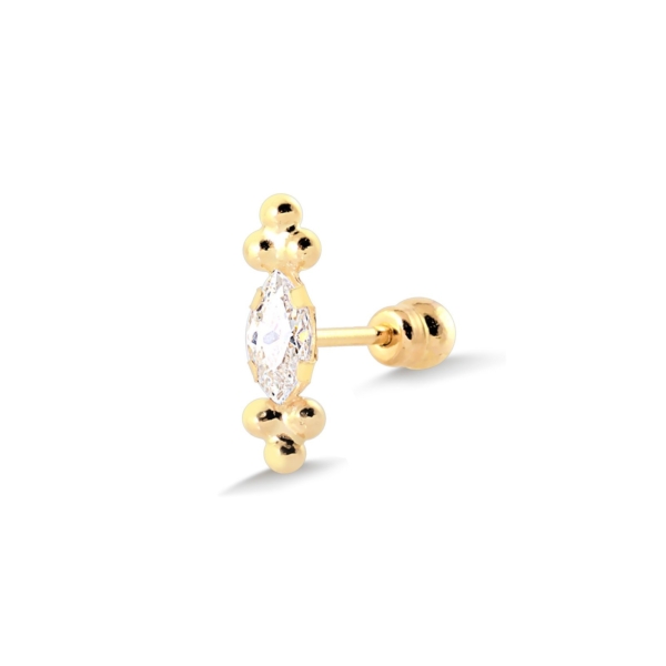 Piercing Bolinhas e Pedra Navete