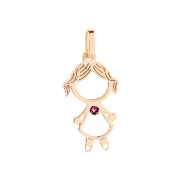 Pingente Menina com Rubi