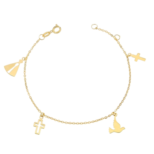 Pulseira N. Sra. Aparecida, Cruz e Espírito Santo