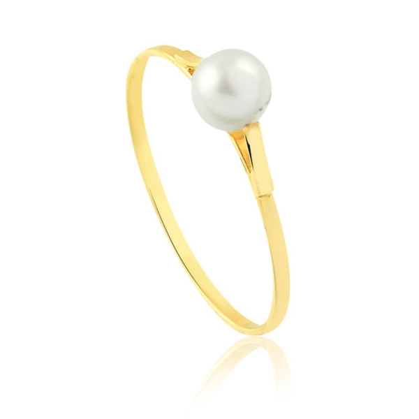 Anel Solitário Pérola