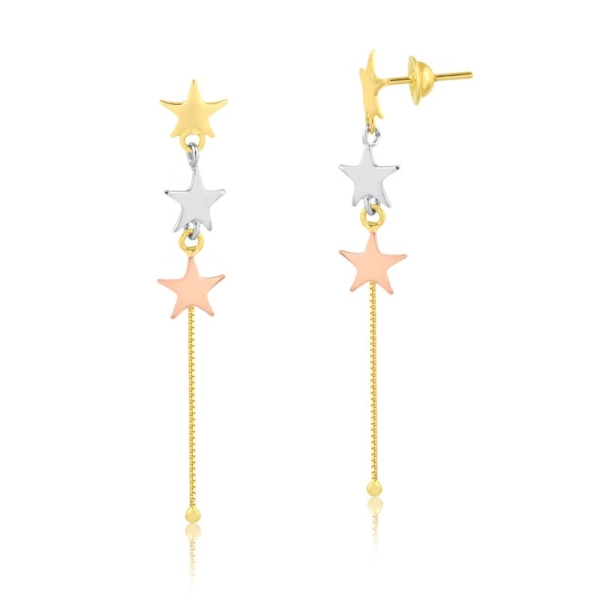 Brinco Estrelas Tricolor e Veneziana
